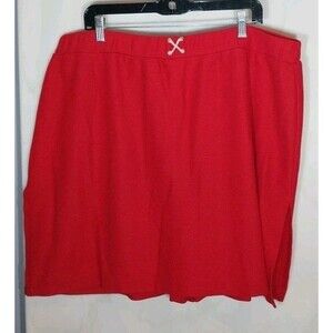 Café Au Lait Red Skort Womens 3X Plus Size Pull On Elastic Waist High Rise Knit